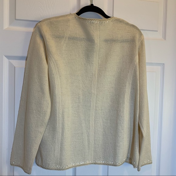 Nygard Cream Boiled Wool Sweater Cadigan Size M - Picture 4 of 7